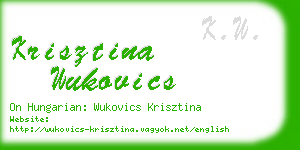 krisztina wukovics business card